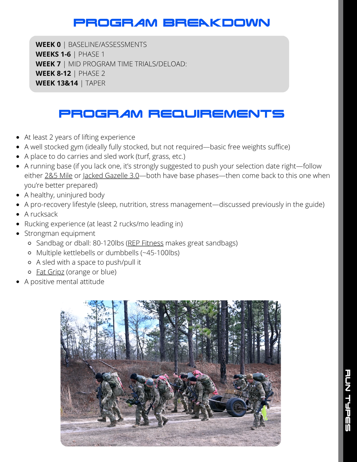 SFAS Training Program + Development Guide