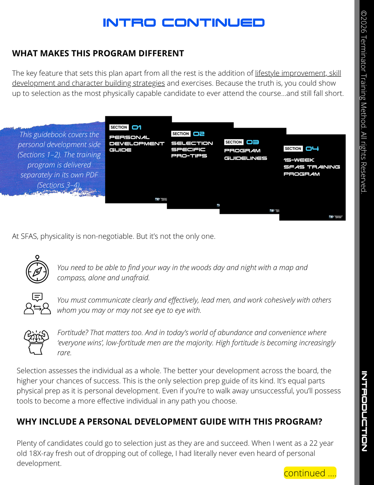 SFAS Training Program + Development Guide
