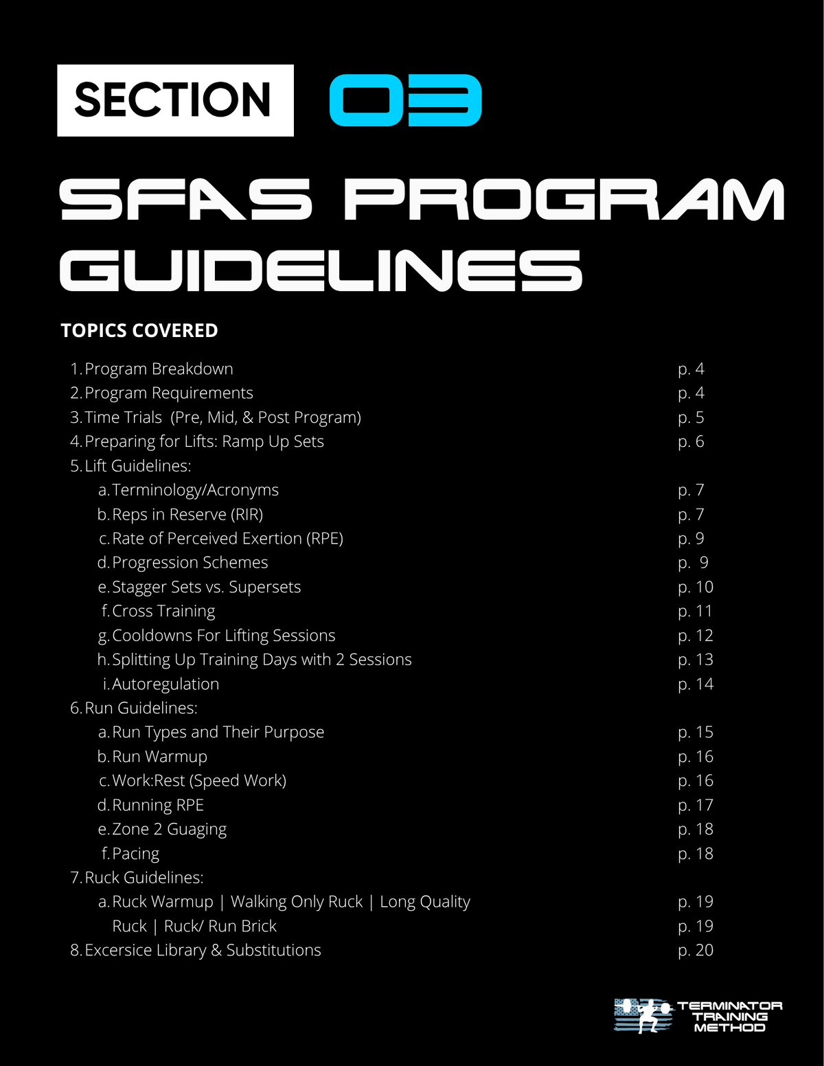 SFAS Training Program + Development Guide
