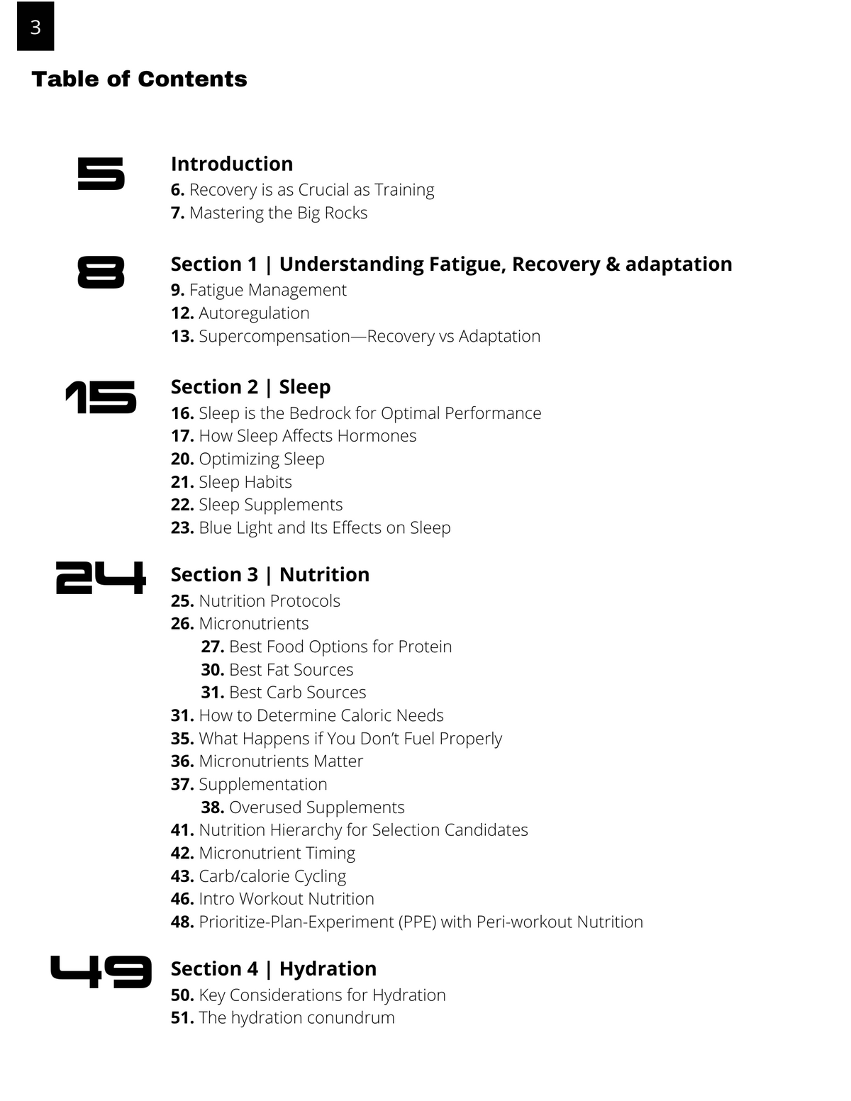 TTM Recovery and Nutrition Guide for SOF Selection Prep