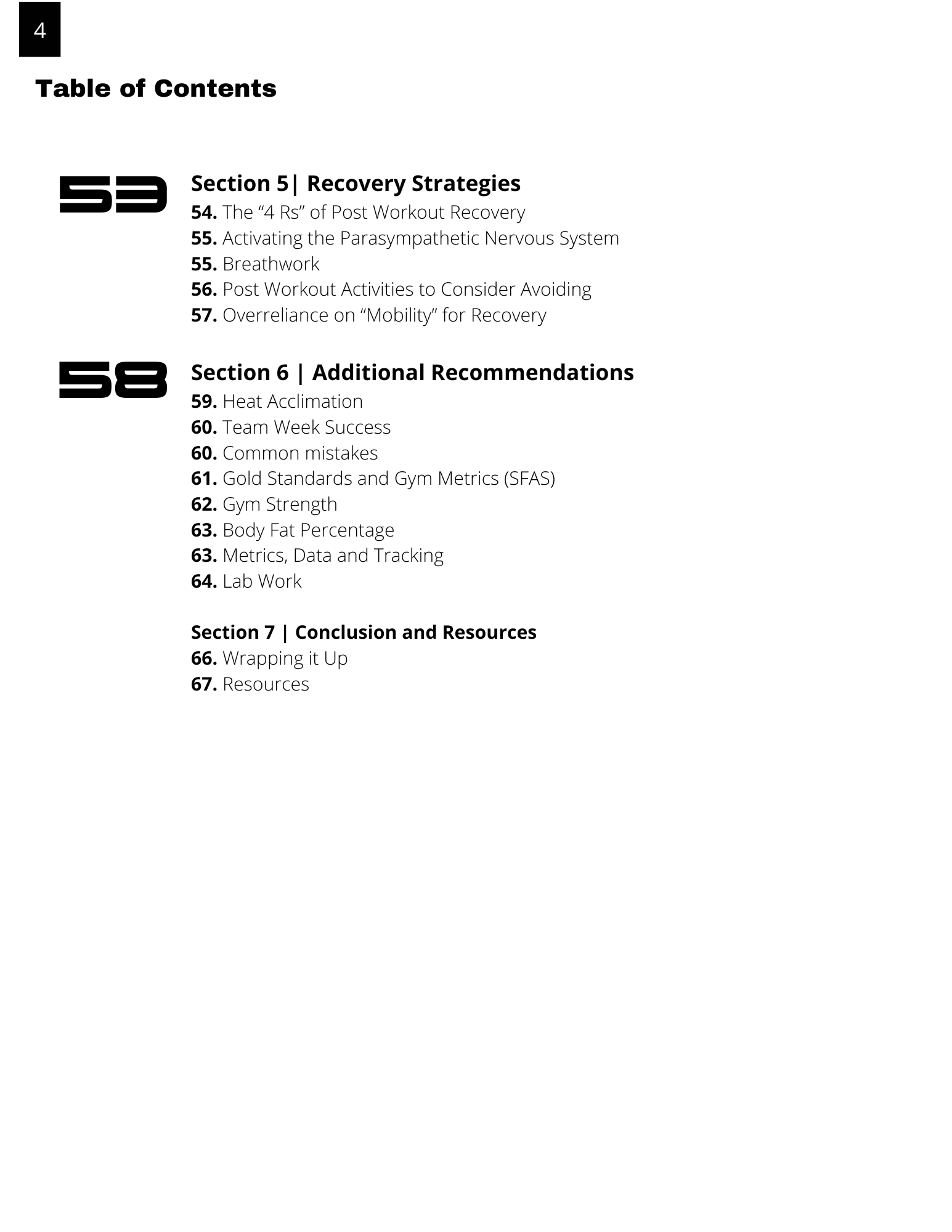TTM Recovery and Nutrition Guide for SOF Selection Prep